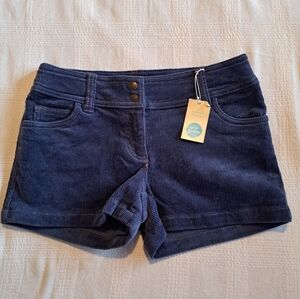 Mini Boden girls size 11 years blue corduroy shorts, NWT